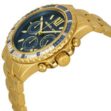 Michael Kors Everest Chronograph Blue Dial Gold Steel Strap Watch for Women - MK5754 Authentic Buy Shop Now
