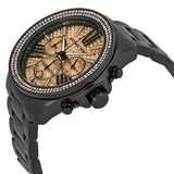Michael Kors Wren Chronograph Gold Diamonds Dial Black Steel Strap Watch for Women - MK5879 Authentic Buy Shop Now