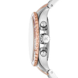 Michael Kors Everest Chronograph White Dial Two Tone Steel Strap Watch For Women - MK7214 Authentic Buy Shop Now