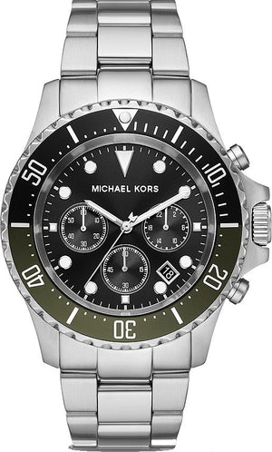 Michael Kors Everest Chronograph Black Dial Silver Steel Strap Watch For Men - MK8976 Authentic Buy Shop Now