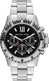 Michael Kors Everest Chronograph Black Dial Silver Steel Strap Watch For Women - MK5753 Authentic Buy Shop Now