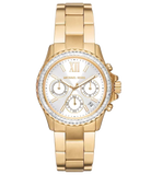 Michael Kors Everest Chronograph White Dial Gold Steel Strap Watch For Women - MK7212 Authentic Buy Shop Now