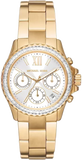 Michael Kors Everest Chronograph White Dial Gold Steel Strap Watch For Women - MK7212 Authentic Buy Shop Now