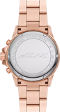 Michael Kors Everest Chronograph Silver Dial Rose Gold Steel Strap Watch For Women - MK7213 Authentic Buy Shop Now