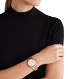 Michael Kors Everest Chronograph Silver Dial Rose Gold Steel Strap Watch For Women - MK7213 Authentic Buy Shop Now