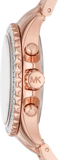 Michael Kors Everest Chronograph Silver Dial Rose Gold Steel Strap Watch For Women - MK7213 Authentic Buy Shop Now