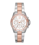 Michael Kors Everest Chronograph White Dial Two Tone Steel Strap Watch For Women - MK7214 Authentic Buy Shop Now