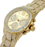 Michael Kors Everest Chronograph Crystals Gold Dial Gold Steel Strap Watch For Women - MK7254 Authentic Buy Shop Now