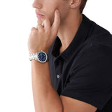 Michael Kors Everest Three-Hand Blue Dial Silver Steel Strap Watch For Men - MK9079 Authentic Buy Shop Now