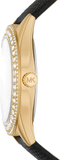 Michael Kors Harlowe Analog White Dial Black Leather Strap Watch For Women - MK2988 Authentic Buy Shop Now