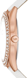 Michael Kors Harlowe Analog Rose Gold Dial White Leather Strap Watch For Women - MK2989 Authentic Buy Shop Now