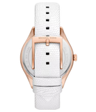 Michael Kors Harlowe Analog Rose Gold Dial White Leather Strap Watch For Women - MK2989 Authentic Buy Shop Now