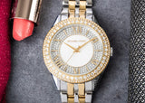 Michael Kors Harlowe Three-Hand Crystals White Dial Two Tone Steel Strap Watch for Women - MK4811 Authentic Buy Shop Now