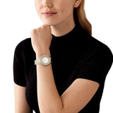 Michael Kors Harlowe Three-Hand Crystals White Dial Two Tone Steel Strap Watch for Women - MK4811 Authentic Buy Shop Now