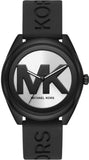 Michael Kors Janelle Quartz Silver Dial Black Rubber Strap Watch For Women - MK7138 Authentic Buy Shop Now