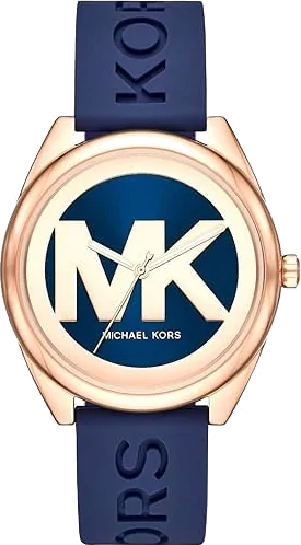 Michael Kors Janelle Three Hand Blue Dial Blue Rubber Strap Watch For Women - MK7140 Authentic Buy Shop Now