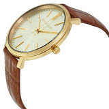Michael Kors Jaryn Quartz Gold Dial Brown Leather Strap Watch For Women - MK2496 Authentic Buy Shop Now