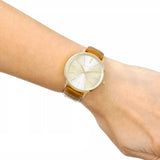 Michael Kors Jaryn Quartz Gold Dial Brown Leather Strap Watch For Women - MK2496 Authentic Buy Shop Now