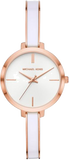Michael Kors Jaryn Analog White Dial Two Tone Steel Strap Watch For Women - MK4342 Authentic Buy Shop Now