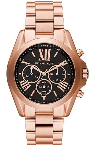 Michael Kors Bradshaw Black Dial Rose Gold Steel Strap Watch for Women - MK5854 Authentic Buy Shop Now