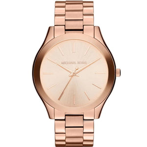 Michael Kors Mini Slim Runway Chronograph Quartz Rose Gold Dial Rose Gold Steel Strap Watch For Women - MK3205 Authentic Buy Shop Now