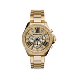 Michael Kors Wren Chronograph Crystal Pave Gold Dial Gold Steel Strap Watch for Women - MK6095 Authentic Buy Shop Now