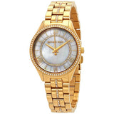 Michael Kors Lauryn Mother of Pearl White Dial Gold Steel Strap Watch for Women - MK3899 Authentic Buy Shop Now