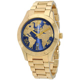 Michael Kors Layton Pave Blue Dial Gold Steel Strap Watch for Women - MK6243 Authentic Buy Shop Now