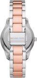 Michael Kors Layton Three Hand Pink Dial Two Tone Steel Strap Watch For Women - MK6894 Authentic Buy Shop Now