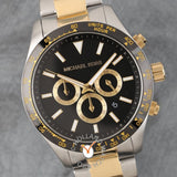 Michael Kors Layton Chronograph Black Dial Two Tone Steel Strap Watch For Men - MK8784 Authentic Buy Shop Now