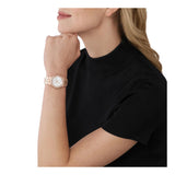Michael Kors Lennox Three-Hand Silver Dial Gold Steel Strap Watch For Women - MK7278 Authentic Buy Shop Now