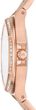 Michael Kors Lennox Three-Hand Black Dial Rose Gold Steel Strap Watch For Women - MK7233 Authentic Buy Shop Now