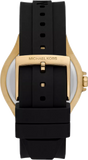 Michael Kors Lennox Three Hand Crystals Silver Dial Black Silicone Strap Watch For Women - MK7247 Authentic Buy Shop Now