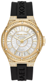 Michael Kors Lennox Three Hand Crystals Silver Dial Black Silicone Strap Watch For Women - MK7247 Authentic Buy Shop Now