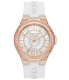 Michael Kors Lennox Three-Hand Crystals Dial White Silicone Strap Watch For Women - MK7248 Authentic Buy Shop Now