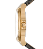 Michael Kors Lennox Three Hand Black Dial Black Leather Strap Watch For Women - MK7307 Authentic Buy Shop Now