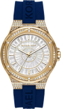 Michael Kors Lennox Three Hand White Dial Blue Silicone Strap Watch For Women - MK7333 Authentic Buy Shop Now
