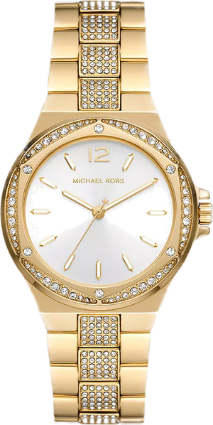 Michael Kors Lenox Three Hand Silver Dial Gold Steel Strap Watch For Women - MK7361 Authentic Buy Shop Now