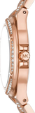 Michael Kors Lennox Three-Hand Silver Dial Rose Gold Steel Strap Watch For Women - MK7362 Authentic Buy Shop Now