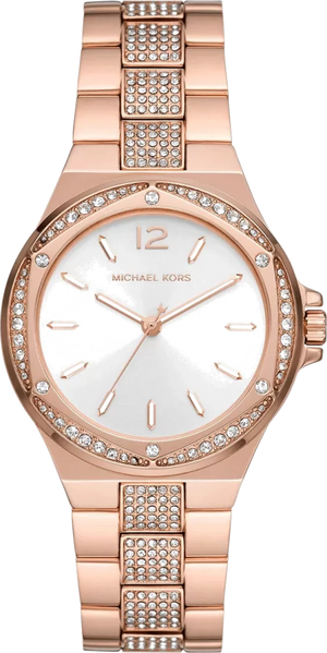 Michael Kors Lennox Three-Hand Silver Dial Rose Gold Steel Strap Watch For Women - MK7362 Authentic Buy Shop Now