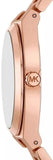 Michael Kors Lennox Three Hand Black Dial Rose Gold Steel Strap Watch For Women - MK7392 Authentic Buy Shop Now