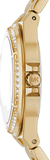 Michael Kors Lennox Quartz Black Dial Gold Steel Strap Watch For Women - MK7404 Authentic Buy Shop Now