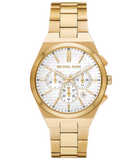 Michael Kors Lennox Chronograph White Dial Gold Steel Strap Watch For Men - MK9120 Authentic Buy Shop Now