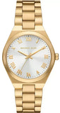 Michael Kors Lennox Three Hand Silver Dial Gold Steel Strap Watch For Women - MK7391 Authentic Buy Shop Now