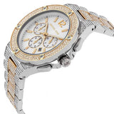 Michael Kors Lennox Pave Crystals Chronograph White Dial Two Tone Steel Strap Watch for Men - MK9150 Authentic Buy Shop Now