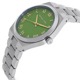 Michael Kors Lennox Three-Hand Green Dial Silver Steel Strap Watch for Women - MK7463 Authentic Buy Shop Now