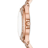 Michael Kors Lennox Three-Hand Silver Dial Rose Gold Steel Strap Watch For Women - MK7362 Authentic Buy Shop Now