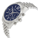 Michael Kors Lexington Chronograph Blue Dial Silver Steel Strap Watch for Men - MK8280 Authentic Buy Shop Now