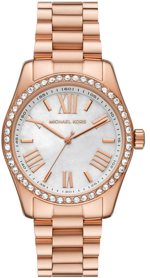 Michael Kors Lexington White Dial Rose Gold Steel Strap Watch for Women - MK1088 Authentic Buy Shop Now