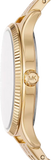Michael Kors Lexington Three Hand White Dial Gold Steel Strap Watch For Women - MK4492 Authentic Buy Shop Now